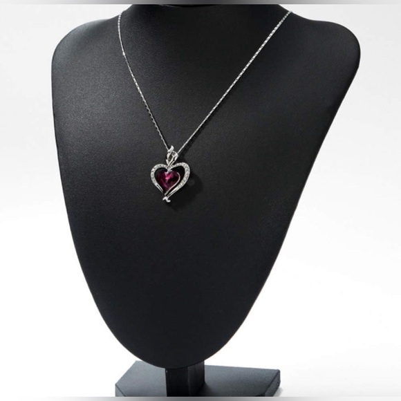 💜 Nouvelle Claire Amethyst Heart Pendant Swarovski Crystal Necklace - NEW - Picture 6 of 7